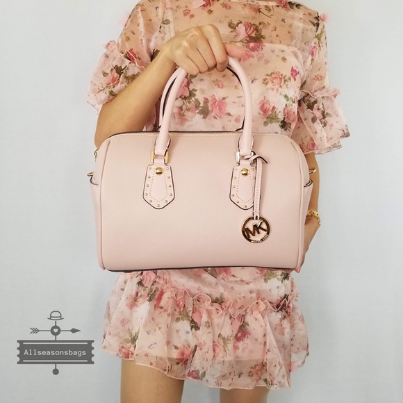 NWT Michael Kors Medium Aria Satchel Blossom Pink - Picture 2 of 6